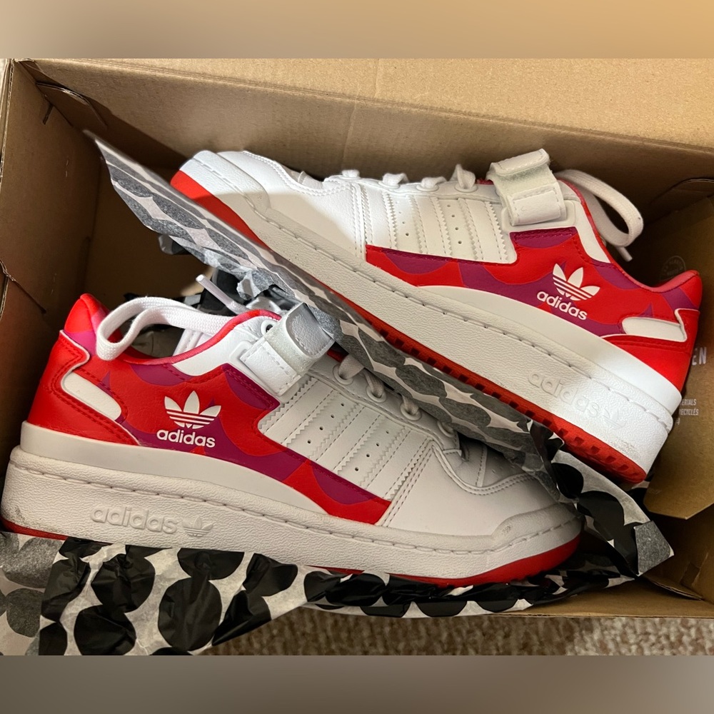 Adidas Red & White shoes